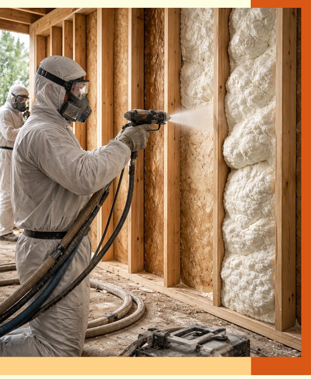 Утепление каркасного дома ППУ в Железногорске от 2894 руб./м2 — работа под ключ | ТепломастерЖлр