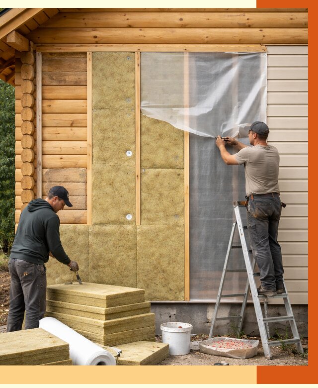 Утепление дома из бруса в Железногорске от 3876 руб./м2 — работы под ключ | ТепломастерЖлр