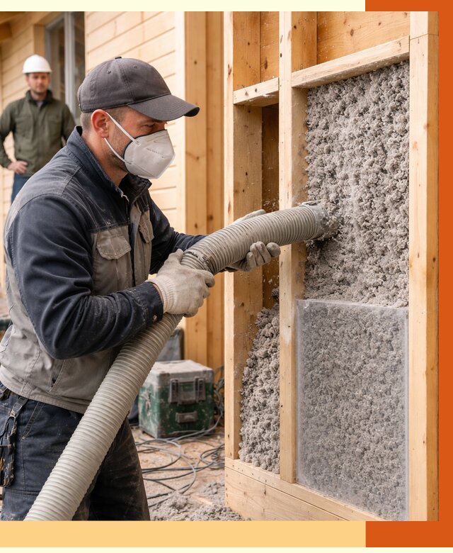 Утепление дома из бруса эковатой в Железногорске от 1912 руб/м2 | ТепломастерЖлр