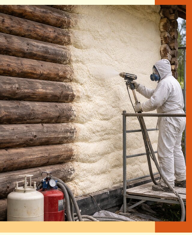 Утепление бревенчатого дома ППУ в Железногорске под ключ от 6461 руб. | ТепломастерЖлр