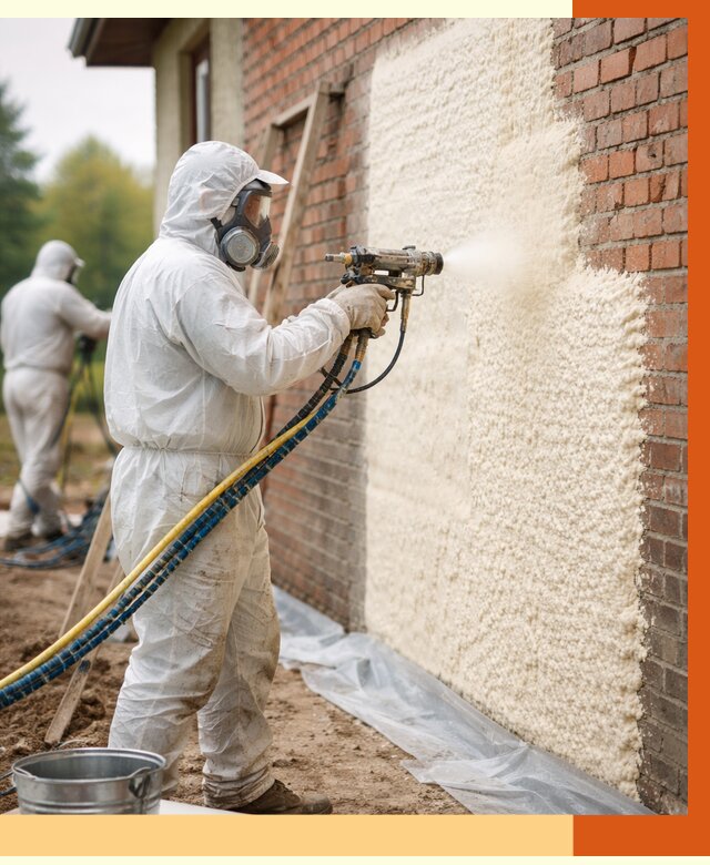 Утепление кирпичного дома ППУ в Железногорске под ключ от 6719 руб. | ТепломастерЖлр