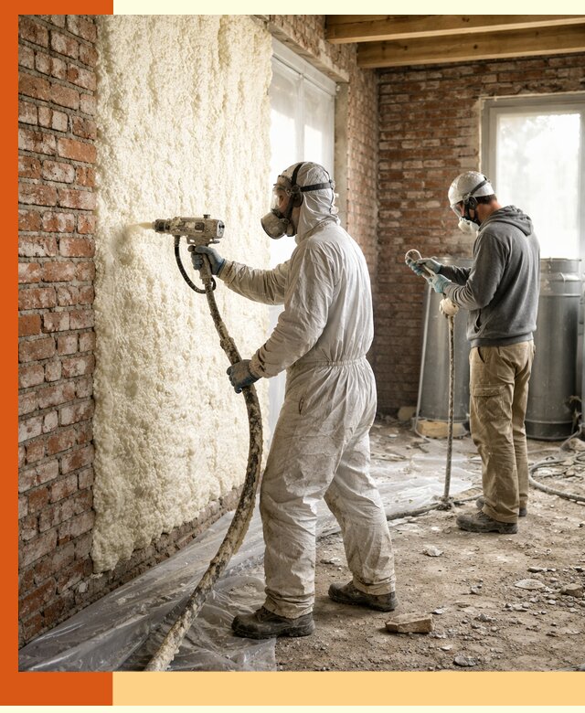 Утепление кирпичного дома пенополиуретаном в Железногорске