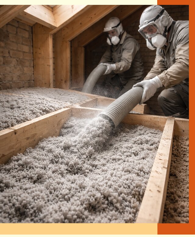 Утепление коттеджа эковатой в Железногорске от 2584 руб./м² — комплексная задувка и монтаж | ТепломастерЖлр