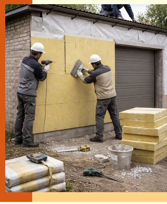 Утепление гаража снаружи в Железногорске качественно и надёжно