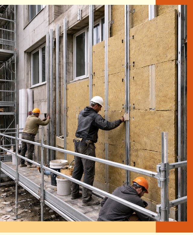 Утепление вентилируемого фасада в Железногорске от 5789 руб/м2 — монтаж и утепление вентфасад | ТепломастерЖлр