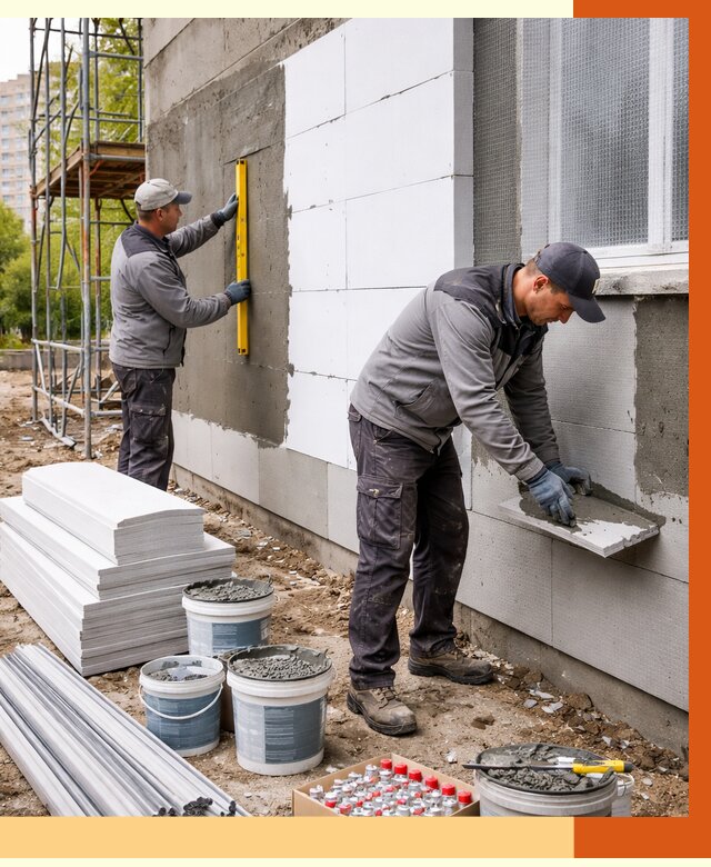 Утепление фасада и стен снаружи в Железногорске от 4342 руб. | ТепломастерЖлр