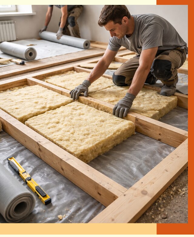 Утепление деревянного пола в Железногорске от 1551 руб./м2 под ключ | ТепломастерЖлр