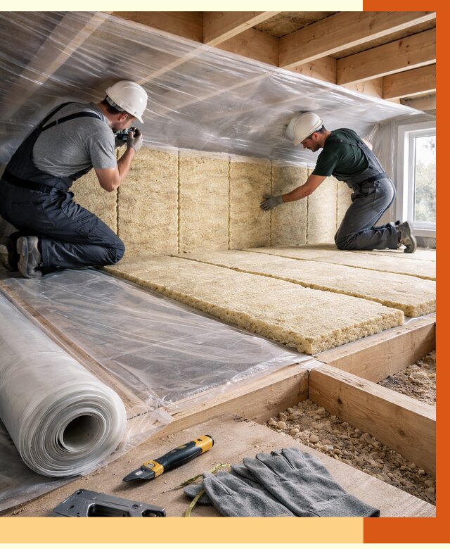 Утепление перекрытий в Железногорске от 2946 руб/м2 — утепление межэтажных и чердачных | ТепломастерЖлр