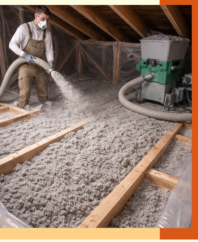 Утепление чердака эковатой в Железногорске от 1499 руб/м2 — заказать у ТепломастерЖлр