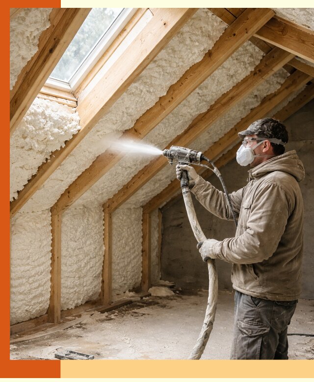 Утепление мансарды ППУ в Железногорске быстро и надежно