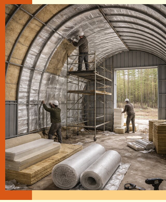 Утепление арочного ангара под ключ в Железногорске