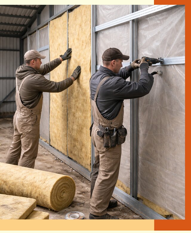 Утепление металлического ангара в Железногорске от 4910 руб/м2 — услуги под ключ | ТепломастерЖлр