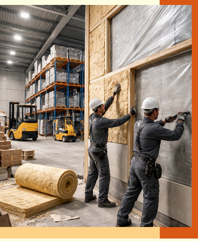 Утепление склада с техникой в Железногорске от 4342 руб./м2 — комплексно под ключ | ТепломастерЖлр