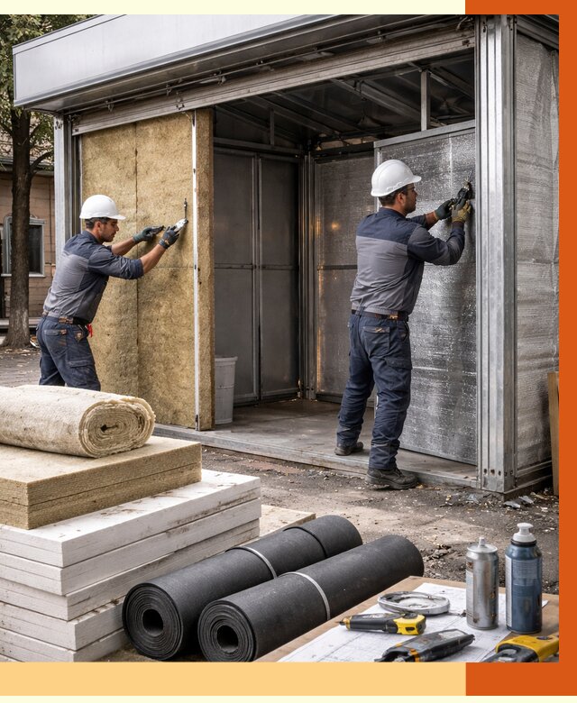 Утепление павильона шаурма в Железногорске под ключ от 1240 руб. за м² | ТепломастерЖлр