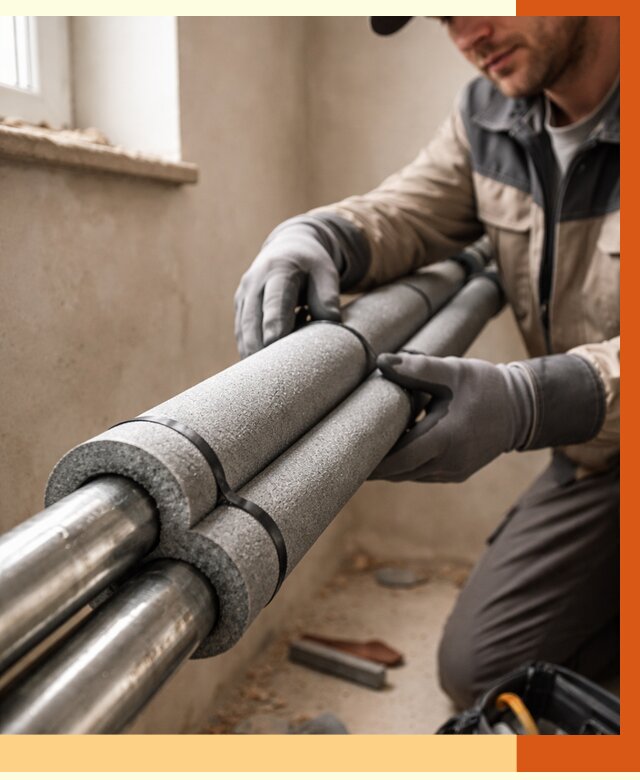 Утепление труб отопления в Железногорске от 2946 руб. за м² — услуги под ключ | ТепломастерЖлр