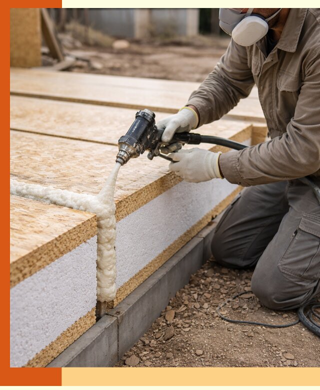 Утепление СИП-панелей пенополиуретаном (ППУ) в Железногорске