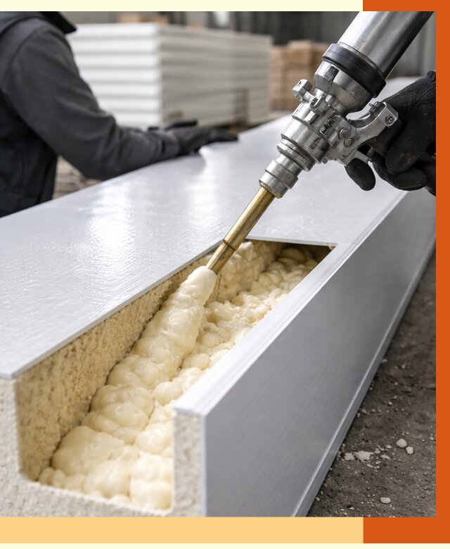 Заполнение пустот холодильных панелей в Железногорске от 7753 руб. | ТепломастерЖлр