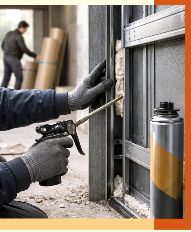 Заполнение пустот ворот в Железногорске от 4652 руб. — заливка ППУ, утепление под ключ | ТепломастерЖлр