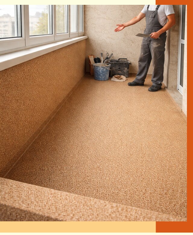 Утепление балкона жидкой пробкой в Железногорске от 3773 руб/м² под ключ | ТепломастерЖлр