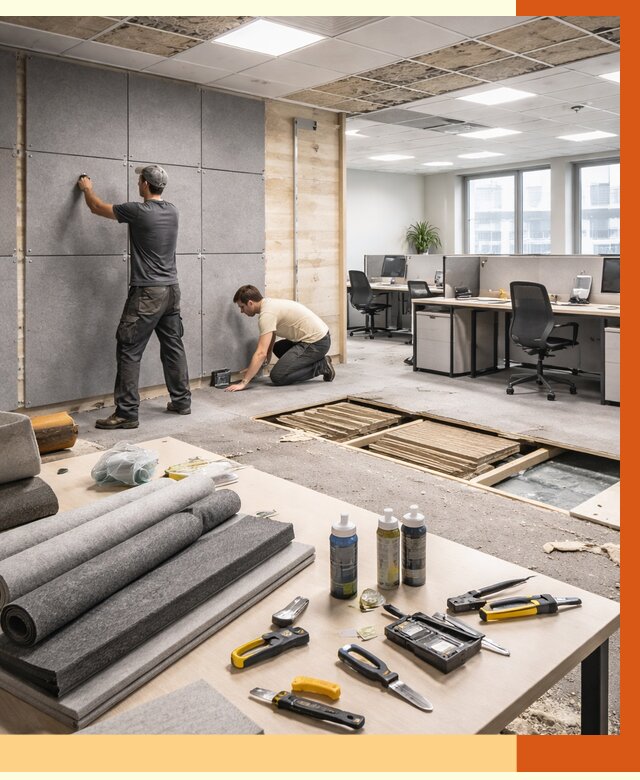 Профессиональная шумоизоляция офиса в Железногорске от 6977 руб. за м2 | ТепломастерЖлр