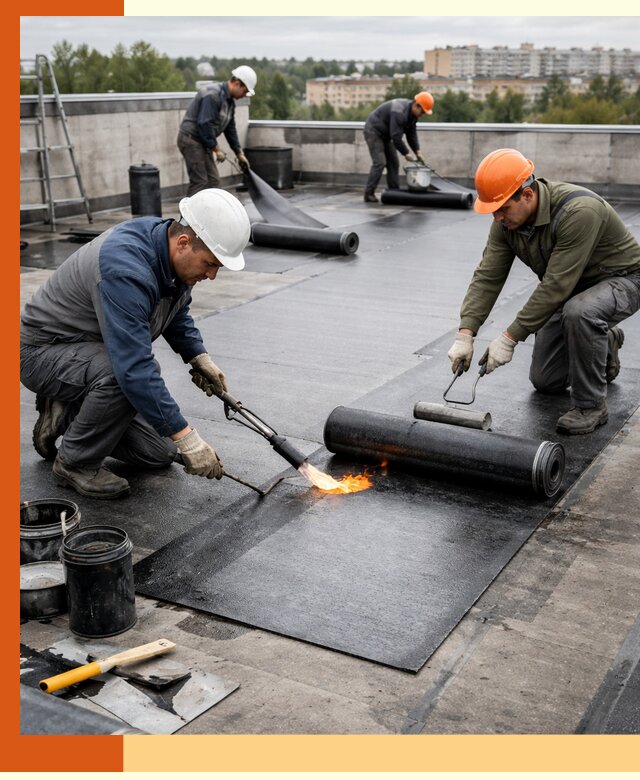 Профессиональная гидроизоляция плоской кровли в Железногорске