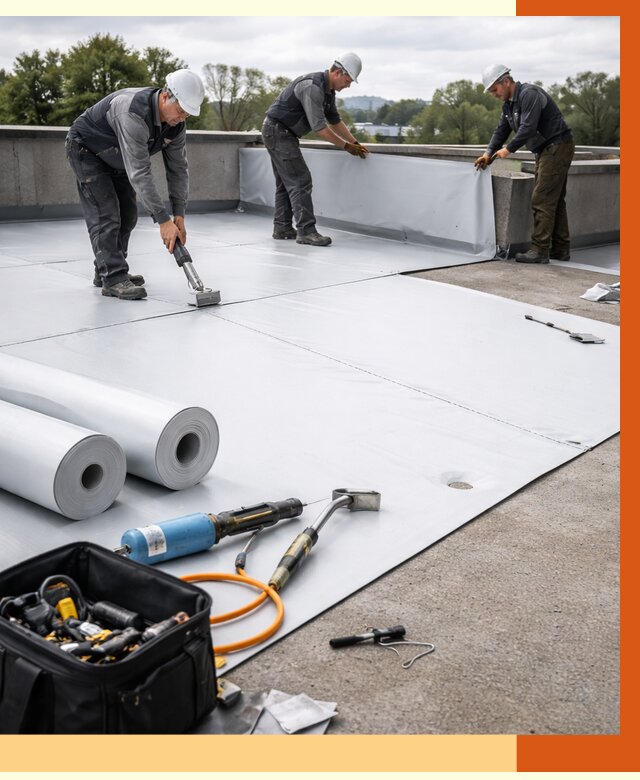 Гидроизоляция мембранной кровли в Железногорске от 7753 руб./м² — профессионально | ТепломастерЖлр