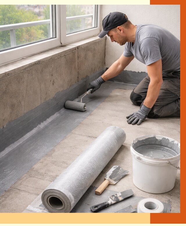 Профессиональная гидроизоляция балкона в Железногорске от 4342 руб. | ТепломастерЖлр