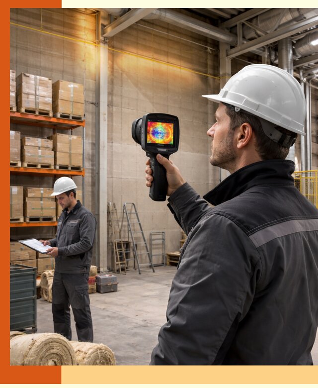 Тепловизионное обследование склада и выявление утечек в Железногорске