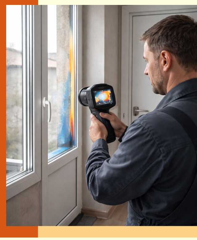 Тепловизионное обследование окон и дверей в Железногорске