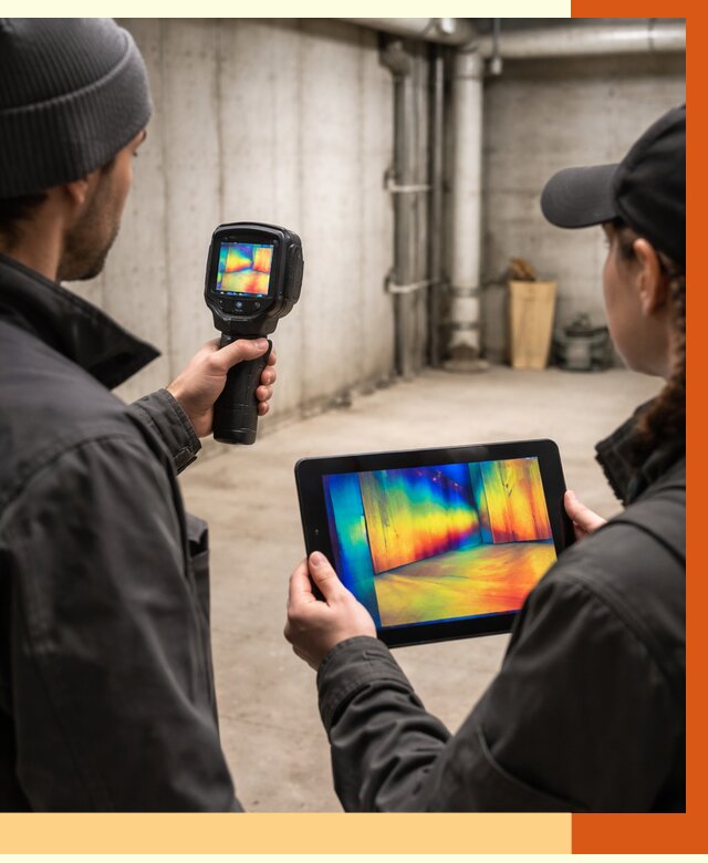 Тепловизионное обследование подвала в Железногорске от 4652 руб. — проверка гидроизоляции | ТепломастерЖлр