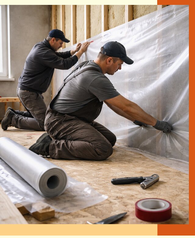 Монтаж пароизоляции в Железногорске от 2584 руб. — установка и укладка под ключ | ТепломастерЖлр