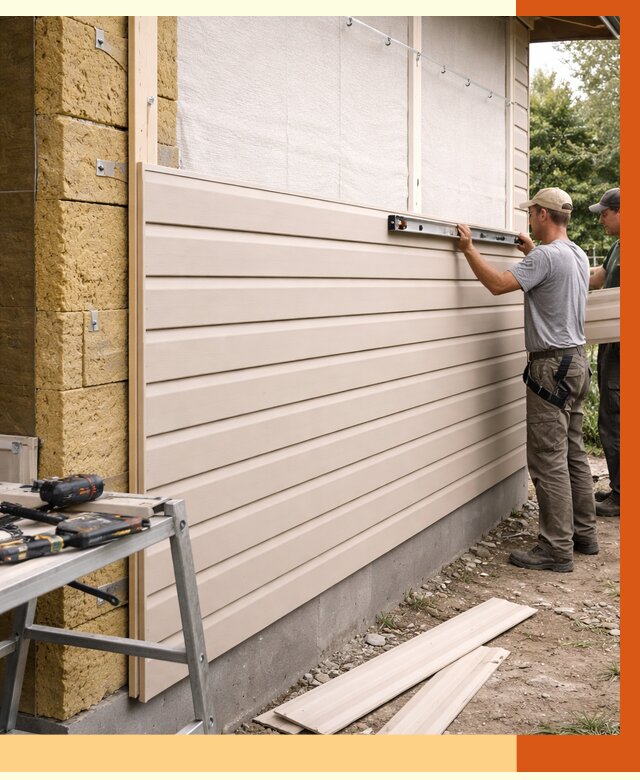 Монтаж сайдинга после утепления в Железногорске от 1912 руб. — обшивка и облицовка | ТепломастерЖлр